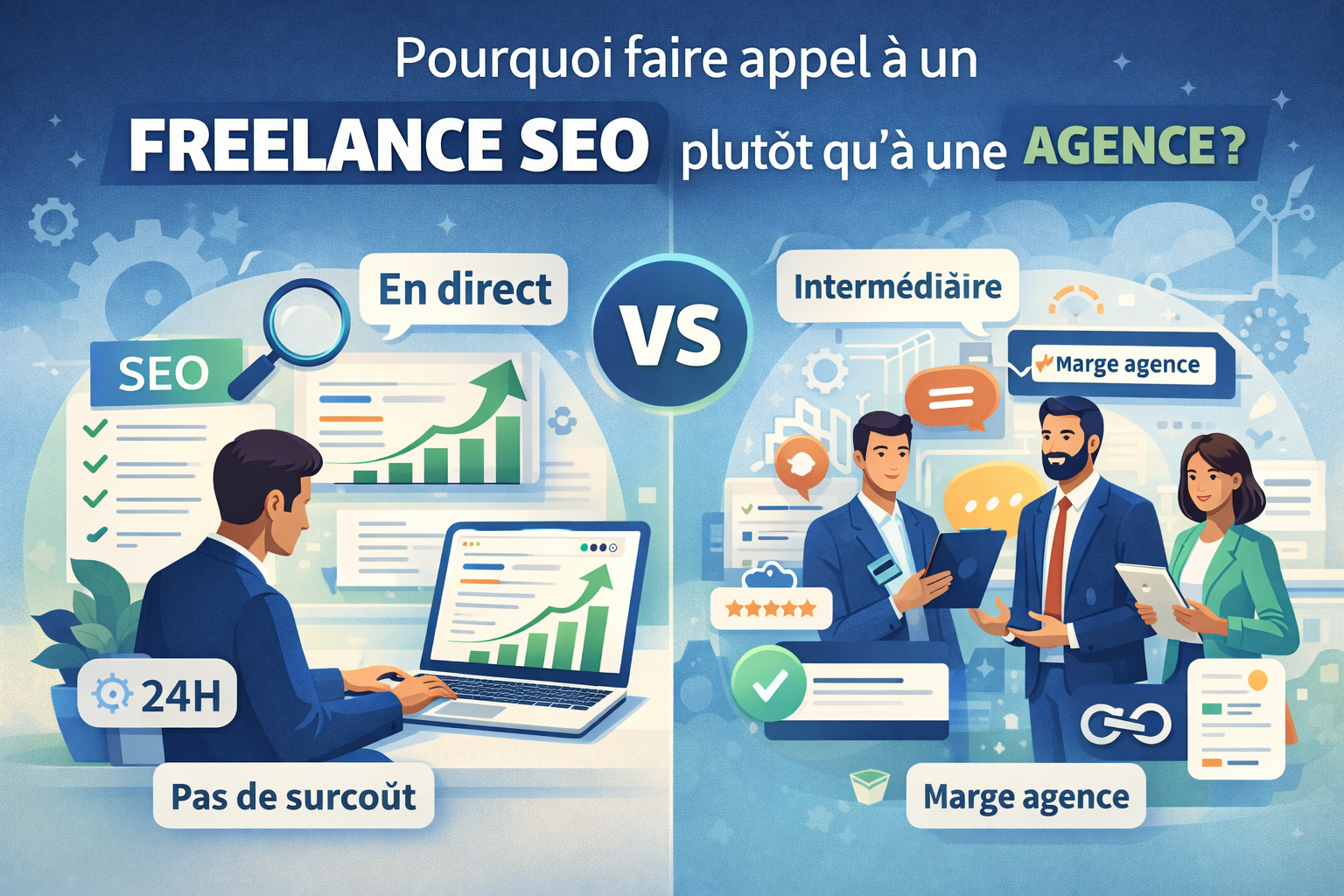 Comparatif freelance SEO vs agence SEO : avantages et inconvénients